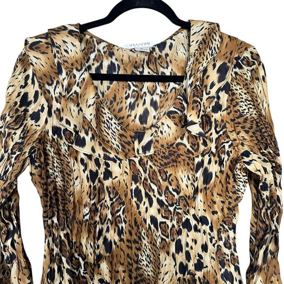 Allison Taylor Y2K 2000's Set of 2 Going Out Ruffle Tops Leopard Print Brown XL - Picture 7 of 15